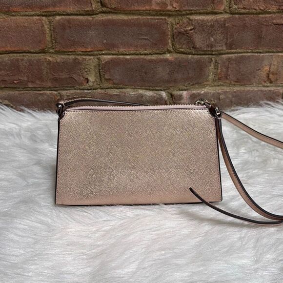 Kate Spade Kenzie Limited Edition Rose Gold Metallic Small Crossbody NEW - Picture 4 of 10